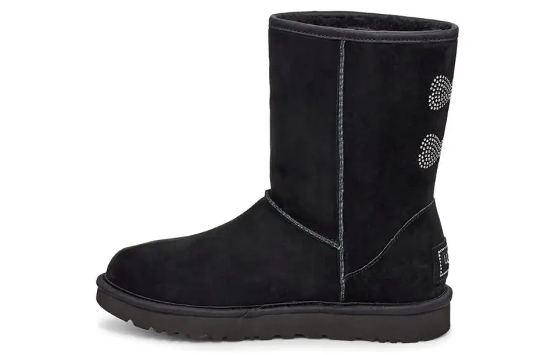 UGG Classic Short Crystal Snow Boots Black Women's