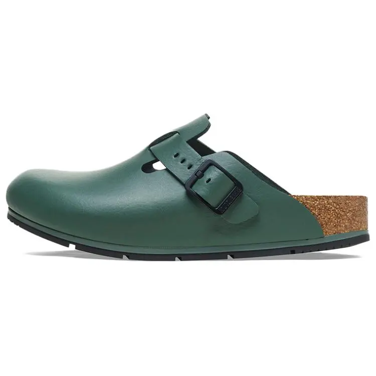 Birkenstock Boston "thyme" leather mules
