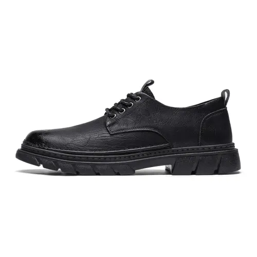 Mulinsen Fashionable, simple, classic, versatile, gentleman, high-end, elite, elegant, stable, mature, comfortable, wear-resistant, non-slip, lightweight, workplace commuting, round toe, flat heel, lace-up stitching, men's casual shoes, men's style