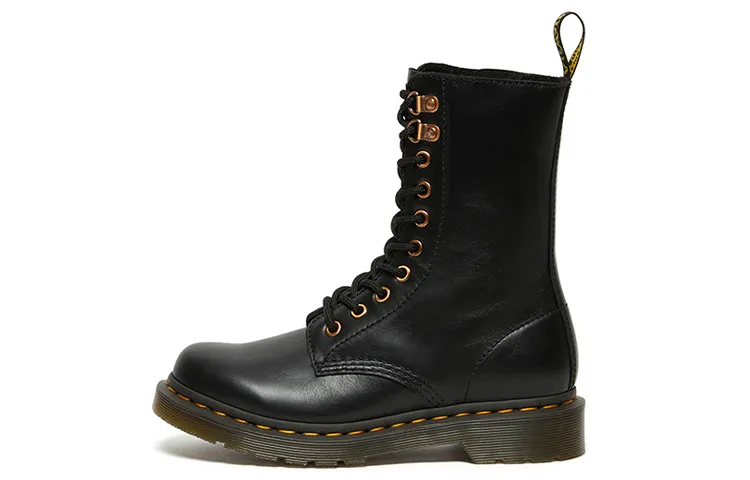Dr. Martens 1490 Rose Gold Hardware High Boots 'Black' Women's