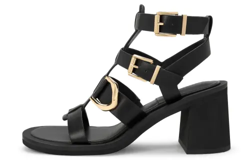 CHARLES&KEITH Gabine Top Grain Cow Leather Stylish Sandal 8cm Women's