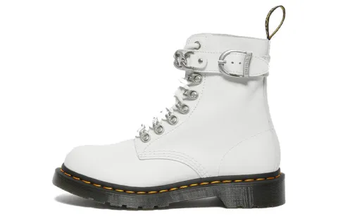 Dr. Martens 1460 Pascal Chain Leather Lace Up Boot 'White' Women's