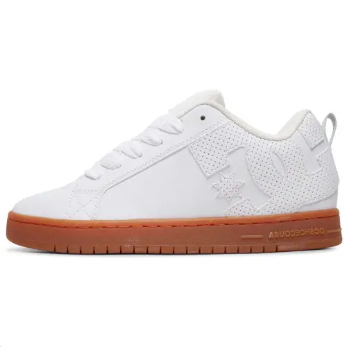 DC Shoes Cow Leather Low top Skateboard Shoes Men's White