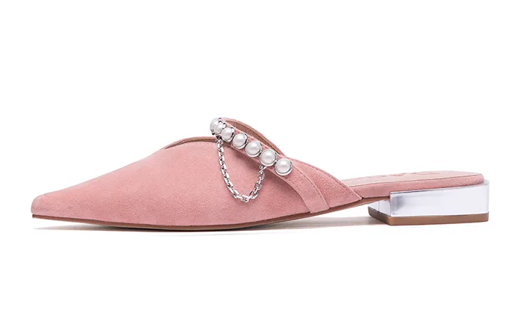 PACO GIL Leather Slippers Women's Pink