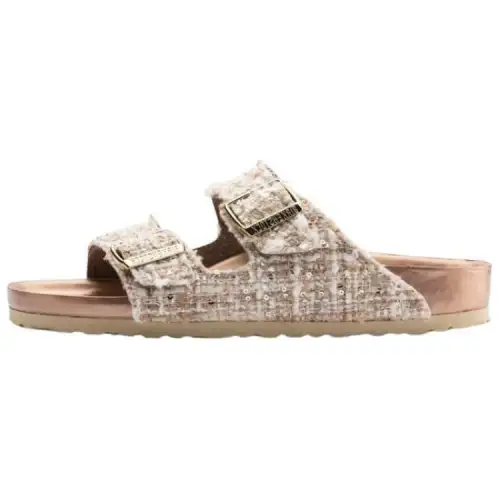 Birkenstock Rubber Sole Abrasion Resistant Slide Slippers Unisex Beige