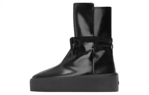 Fear Of God Leather Ankle Boots Unisex Black