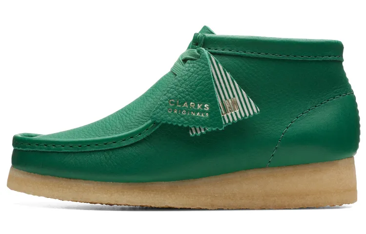 Clarks Originals WALLABEE Cow Leather Ankle Boots Women's Green