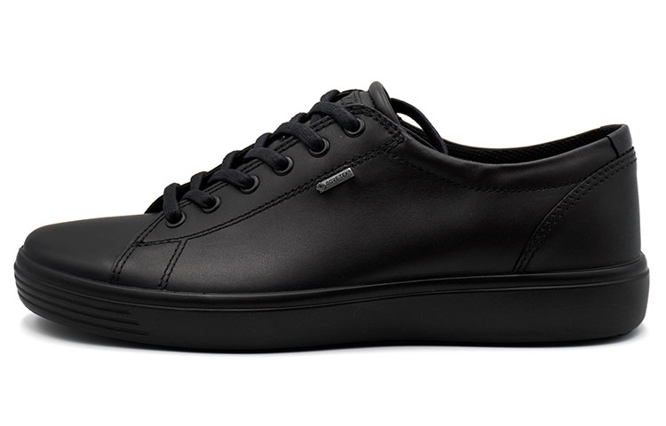 Ecco SoftCool Size 7 Top Grain Cow Leather Slip Resistant And Breathable Low top Skateboard Shoes Men's Black