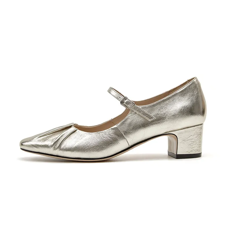 Marie Claire Cow Leather Chunky Heel Mary Jane Shoes Women's