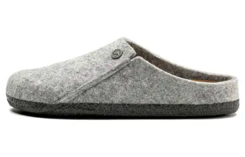 Birkenstock Closed Toe Slippers Unisex Light Gray Narrow