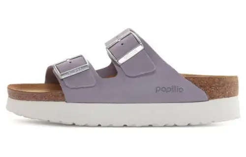 Birkenstock Suede Fashion Trend Slide Slippers Women's Purple Narrow