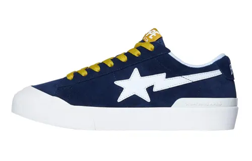 A BATHING APE MAD STA Stylish Skateboarding Shoes Women's Blue White