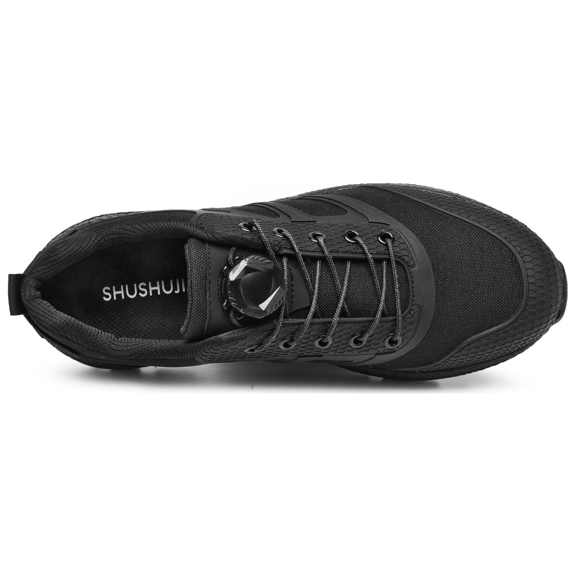 SHUSHUJIA Slip Resistant Abrasion Resistant Slip Resistant Abrasion Resistant Running Shoes Men’s Black