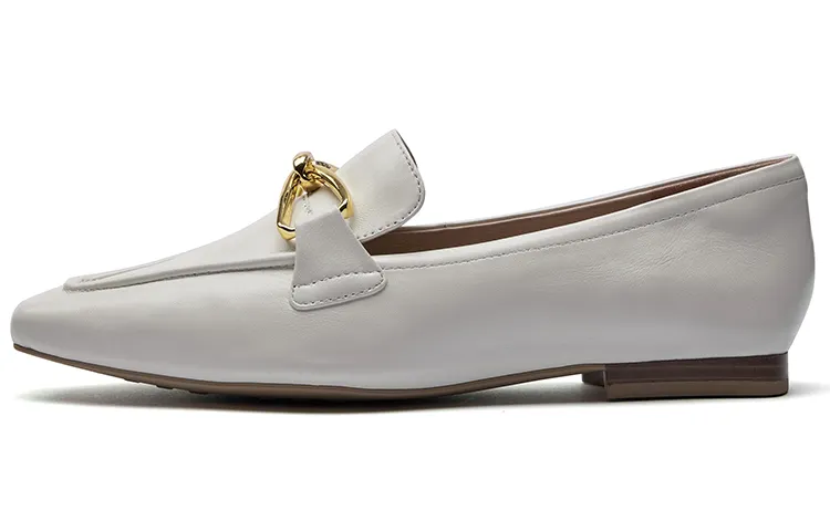 PACO GIL Sheepskin Chunky Heel Mary Jane Shoes Women's White
