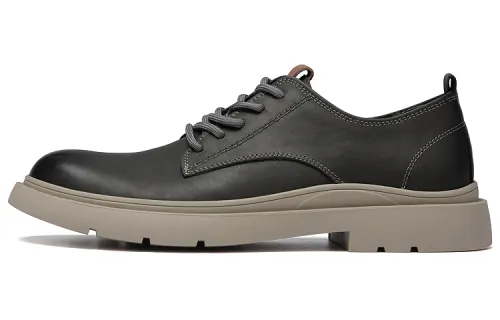 Anthony Miles Casual Leather Shoes Men's Low Top Gray