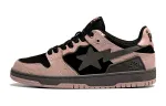 A BATHING APE SK8 STA Leather Low top Stylish Skateboarding Shoes Women's Pink