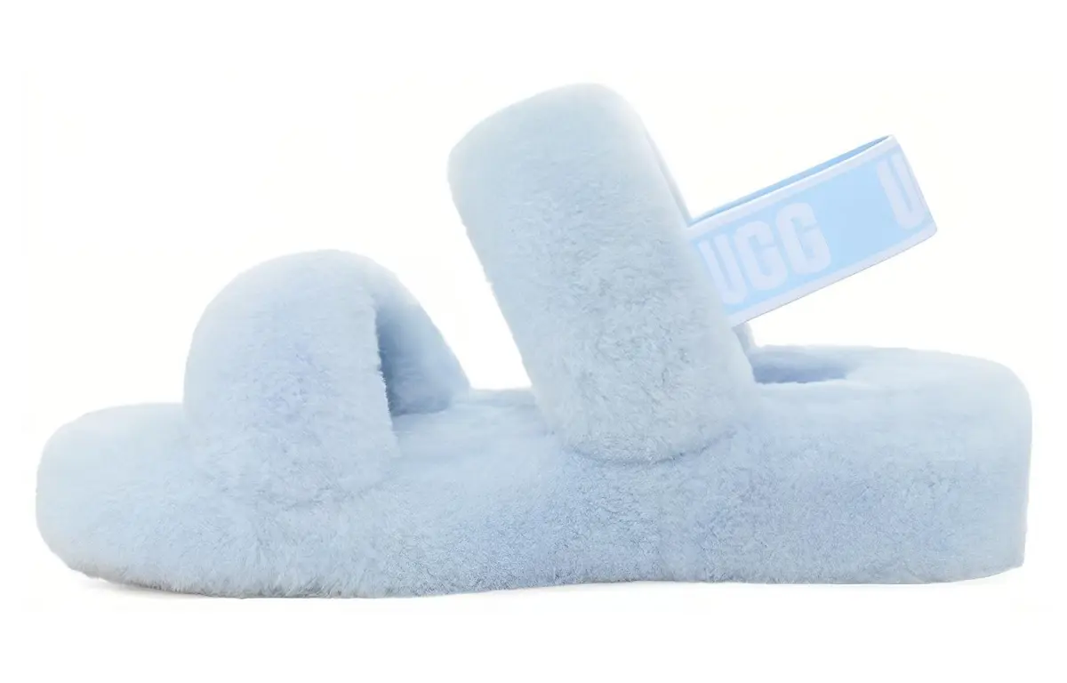 UGG Fluff One Strap Sandals Women's Creek Blue