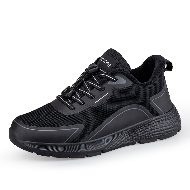 RONGSHI Winter Soft Sole Sports Fleece Lined Middle Aged And Elderly Comfortable Outdoor Walking Shoes
