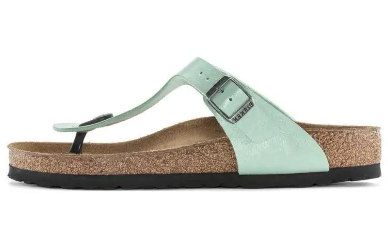 Birkenstock Gizeh Slip Resistant Flip Flops Women's Matcha Green Narrow