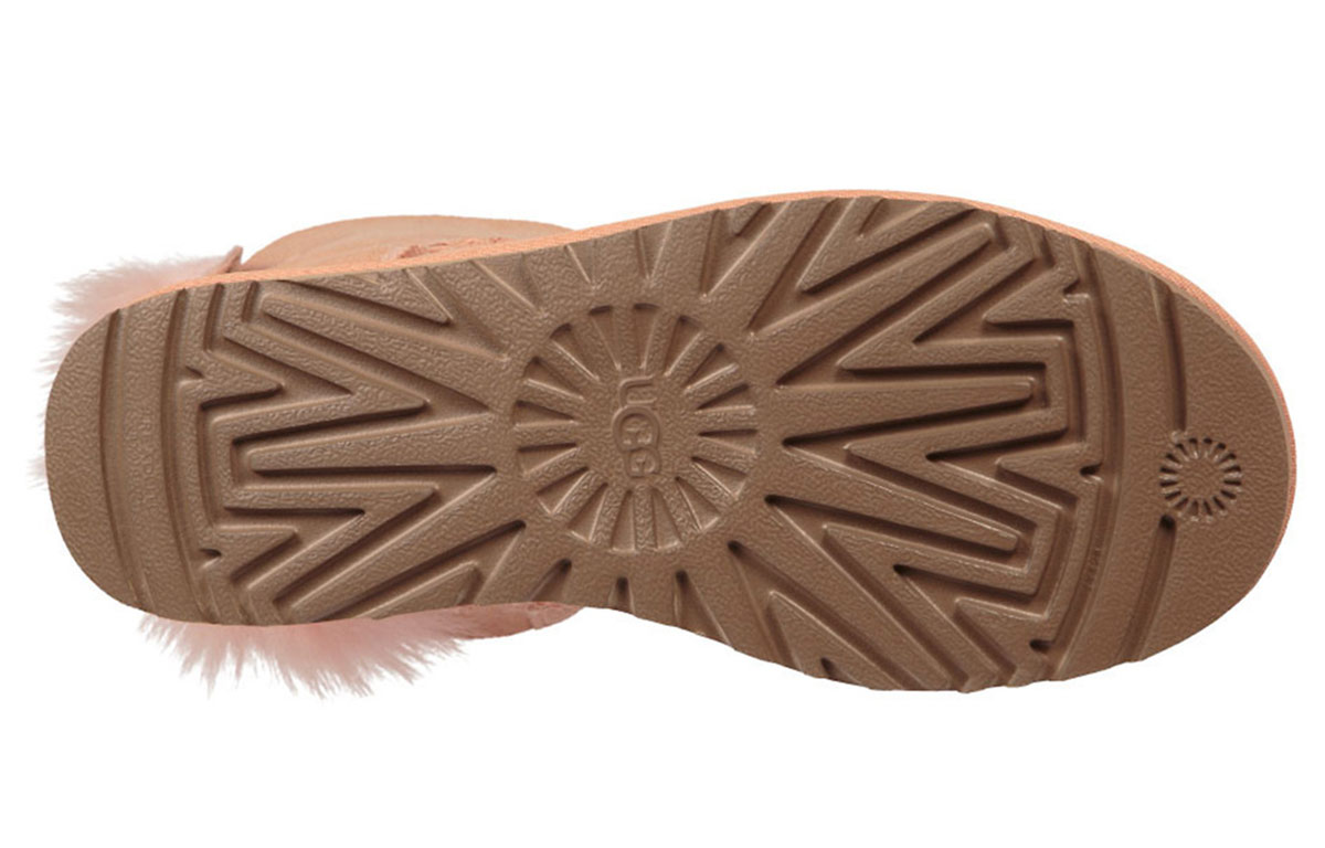 Женские ботинки UGG Fluff Bow Mini (розовые) — фото 6