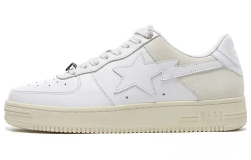 A BATHING APE BAPE STA Low top Stylish Skateboarding Shoes Men's Cloud White