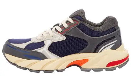 HERON PRESTON Leather Minimalist Fashion Low top Casual Shoes Women's Gray Blue