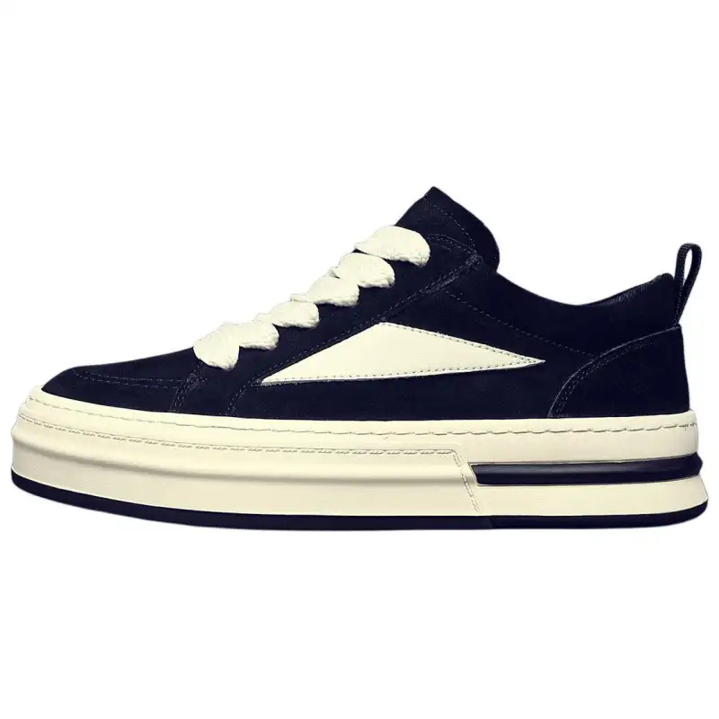 JANE HARLOW Cow Split Leather Low top Skateboard Shoes Men's Black