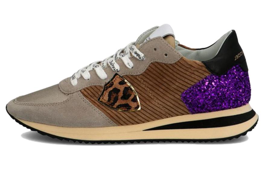 PHILIPPE MODEL Trp Leather Cushioning Mid top Casual Shoes Women's Tan