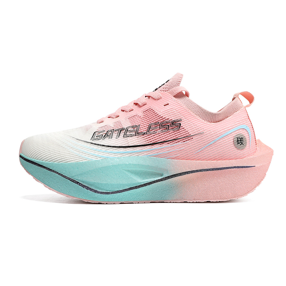 GATELESS Fabric Low top Popcorn Running Shoes Unisex Cyan Pink