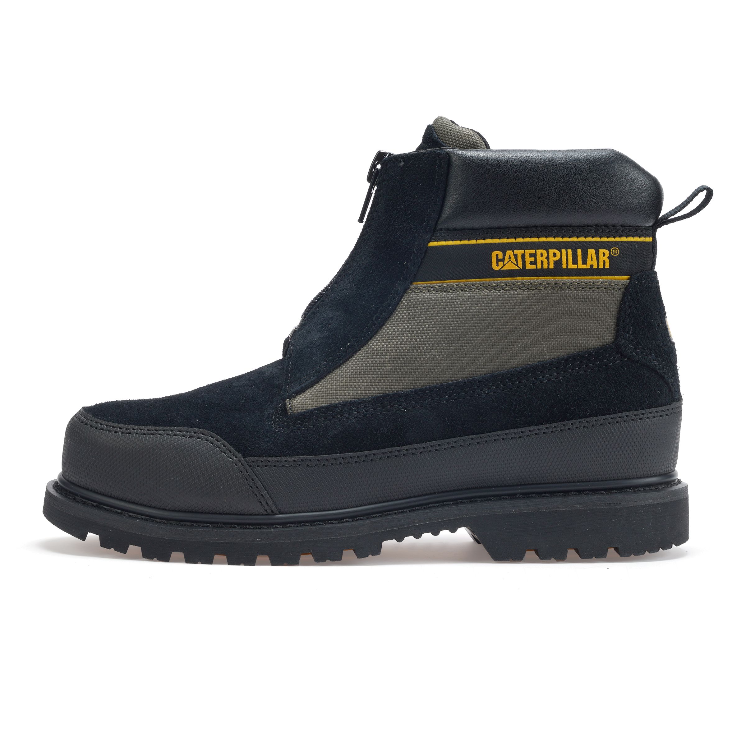 Nigel Cabourn X CAT Top Grain Cow Leather Abrasion Resistant Cushioning Slip Resistant Short Combat Boots Black Unisex