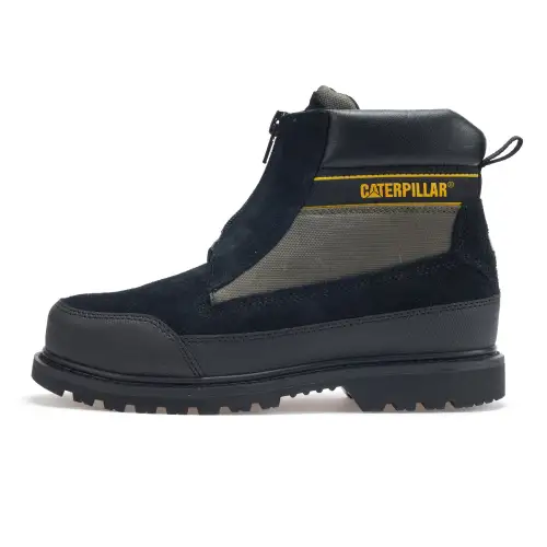 Nigel Cabourn X CAT Top Grain Cow Leather Abrasion Resistant Cushioning Slip Resistant Short Combat Boots Black Unisex