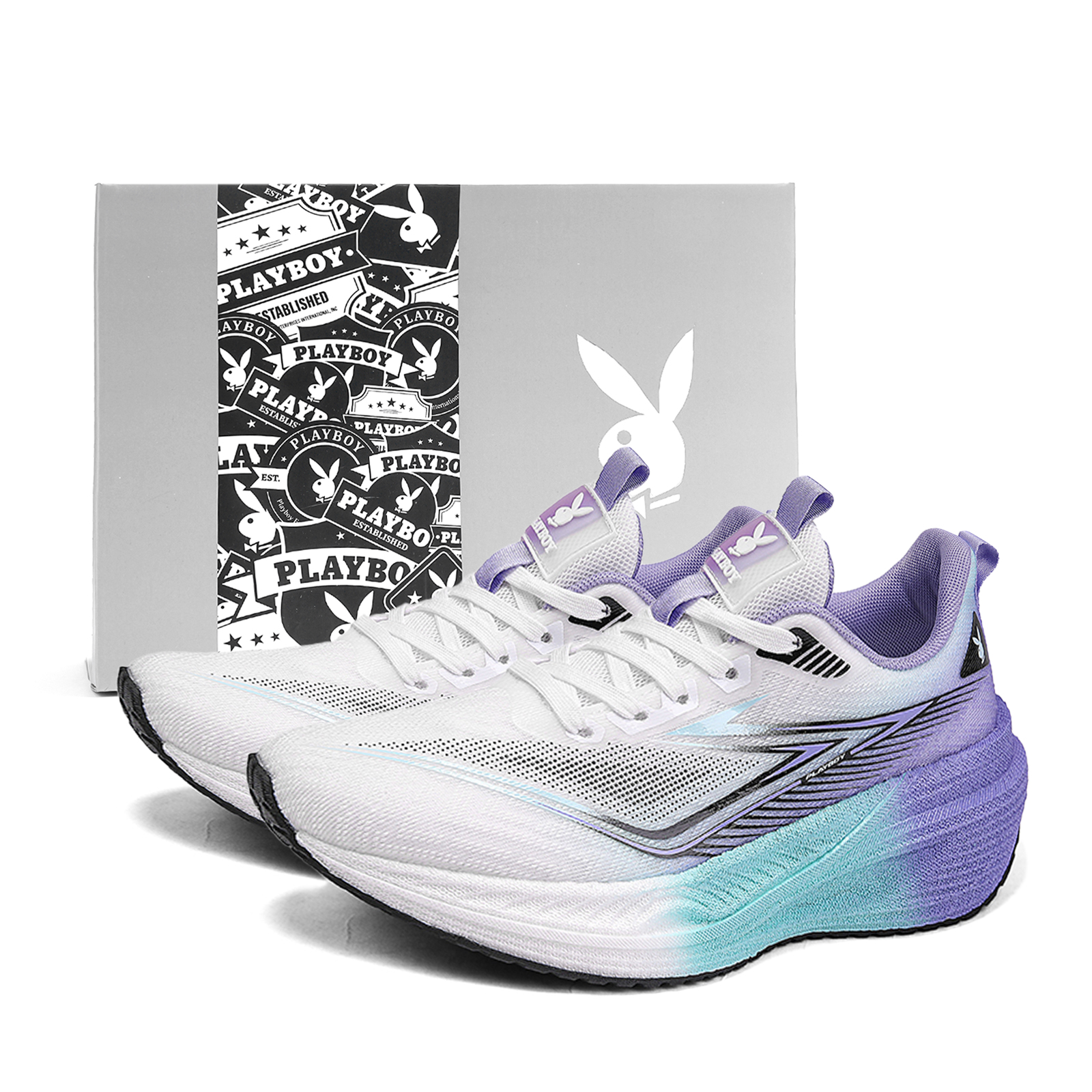 Playboy Fabric Low top Running Shoes Women’s White/Blue Purple