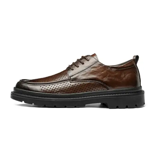 CARTELO Casual Leather Shoes Men's Low Top Black