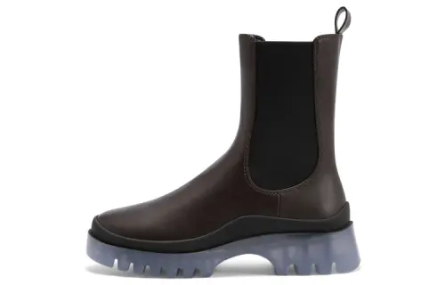 CHARLES&KEITH Pu Short Chelsea Boots Women's Dark Brown