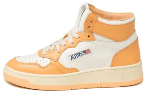 AUTRY High top Skateboard Shoes Women's Beige Orange
