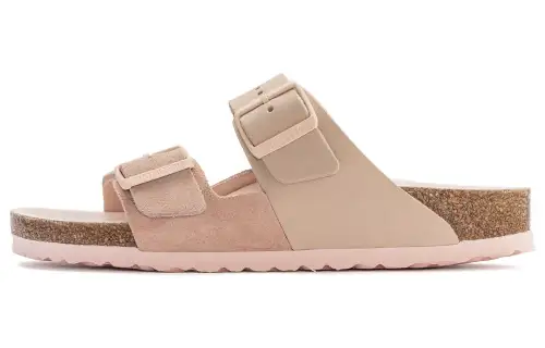 Birkenstock Suede Slide Slippers Women's Light Rose Narrow