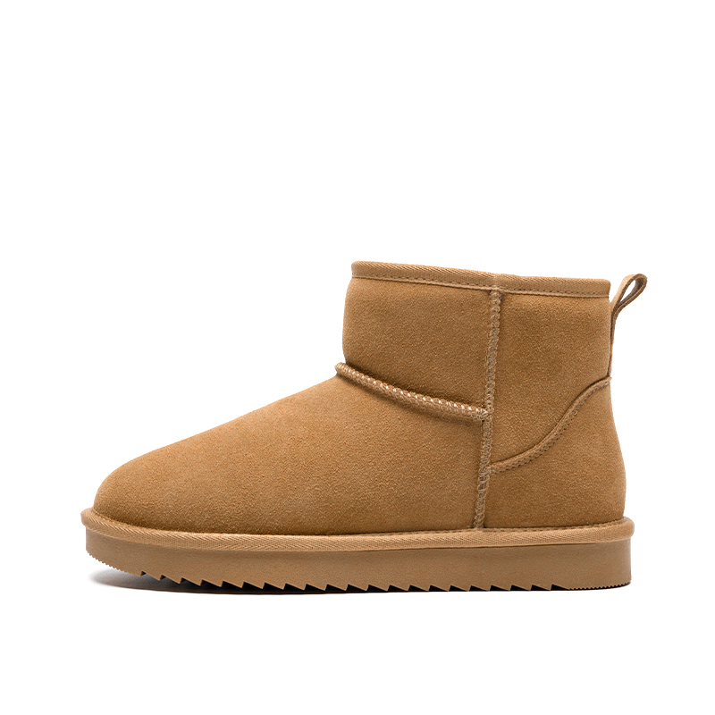 ZHR Cow Suede Thermal Waterproof Abrasion Resistant Height Increasing Coverage Snow Boots Women's