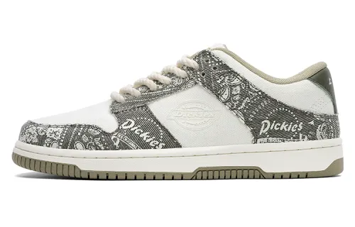Dickies Fabric Lightweight Low top Skateboard Shoes Men's Army Green & White