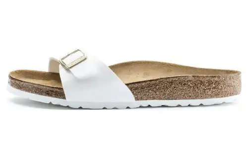 Birkenstock Leather Slide Slippers Women's White Regular