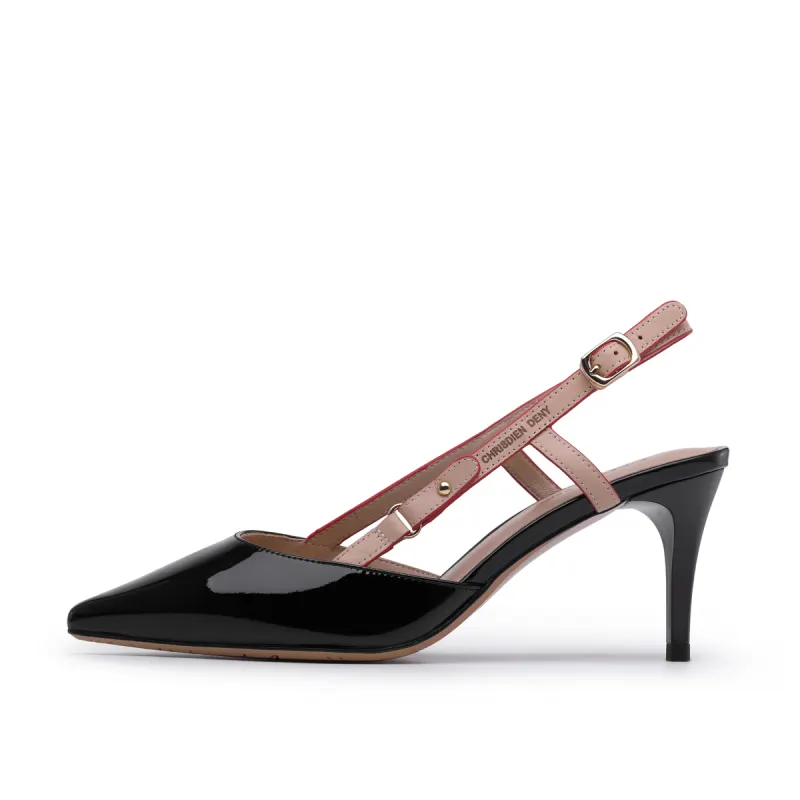 Chrisdien Deny Cow Leather Slim Heel High Heels 7cm Women's