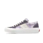LuzaoT SUPER DRAG Abrasion Resistant Breathable Abrasion Resistant Breathable Low top Canvas Shoes Unisex Purple Plaid