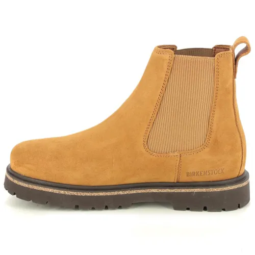 Birkenstock Suede Short Chelsea Boots Unisex Brown Regular