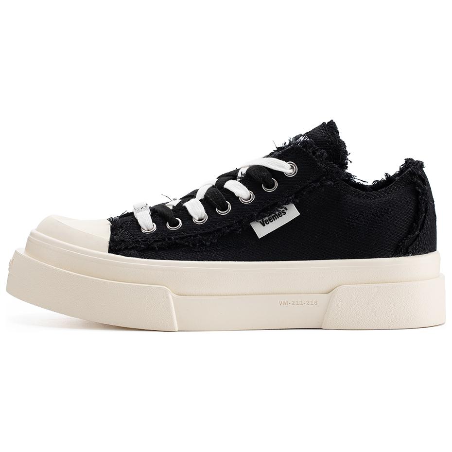 VEEMES Slip Resistant, Abrasion Resistant, Breathable, Lightweight Low top Canvas Shoes Unisex Black