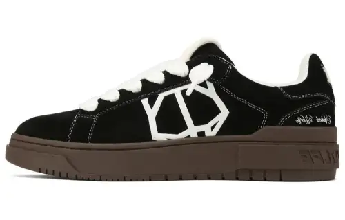 Naked Wolfe CHROME Suede Low top Skateboard Shoes Men's Black