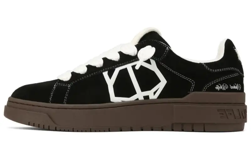 Naked Wolfe CHROME Suede Low top Skateboard Shoes Men's Black