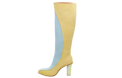 Tschabalala Self x UGG Knee high Boots Women's Yellow Blue Color Block