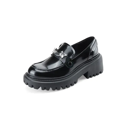 D FUSE SCANDINAVIA Top Grain Cow Leather Loafers 6CM Women's