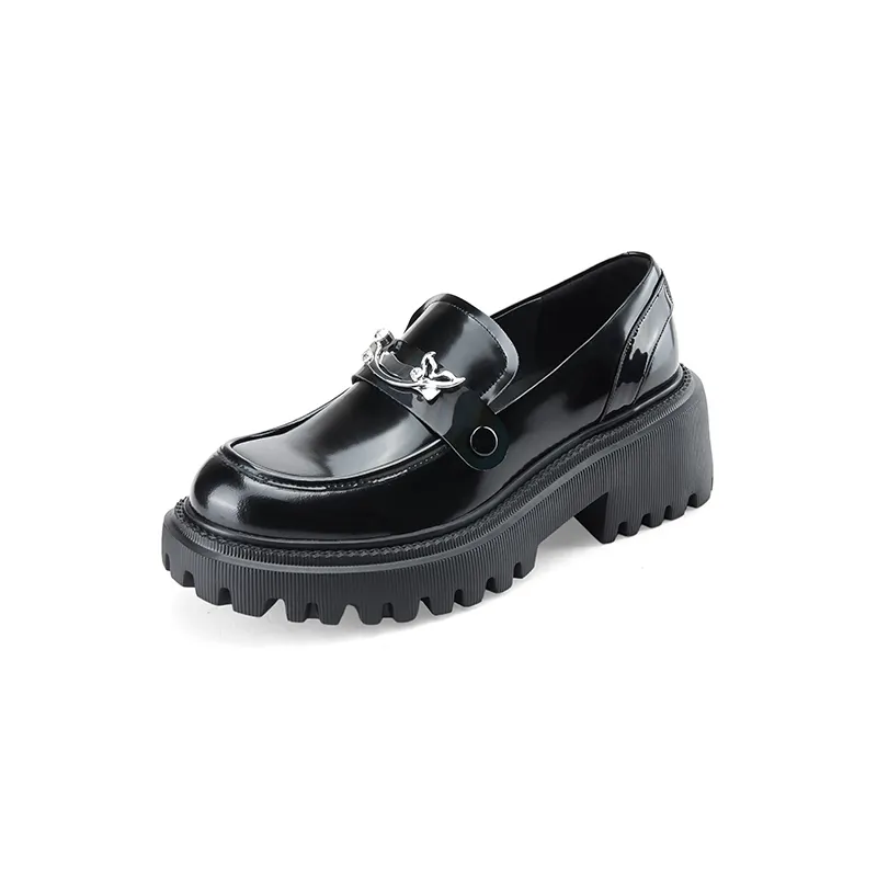 D FUSE SCANDINAVIA Top Grain Cow Leather Loafers 6CM Women's