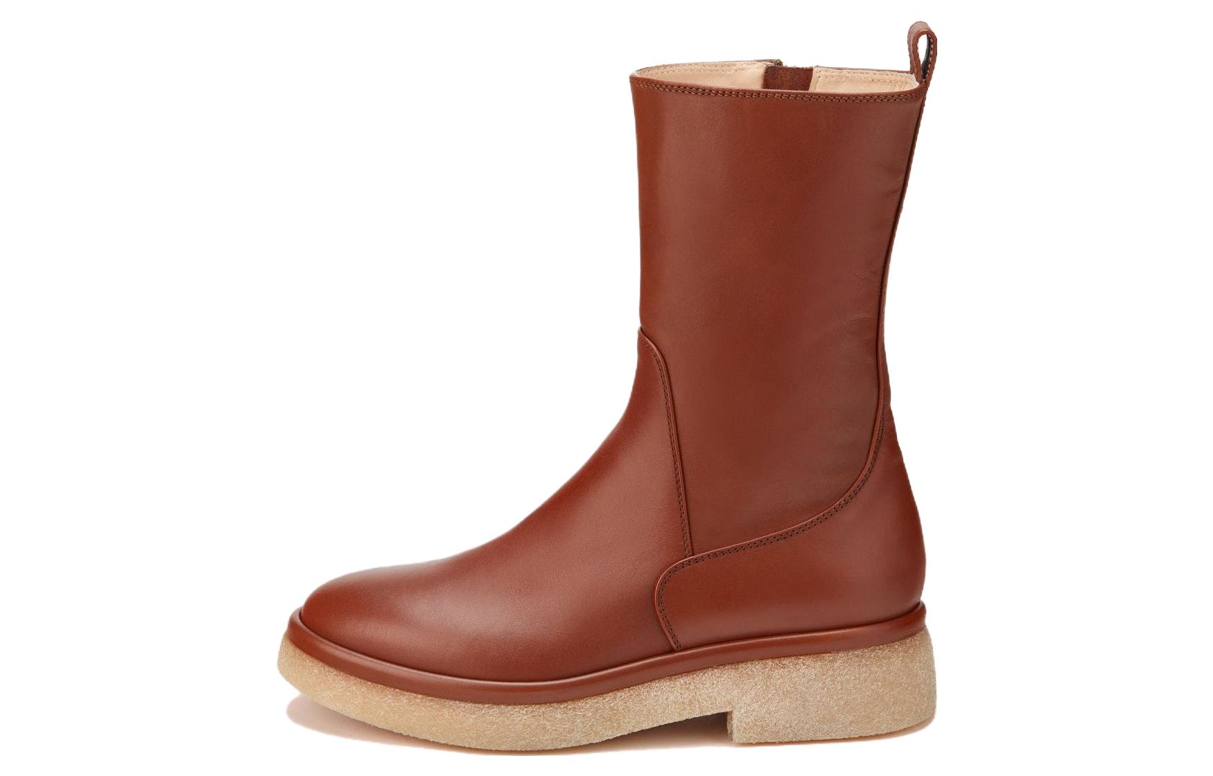 AGL Leather Ankle Boots Women's Red Brown