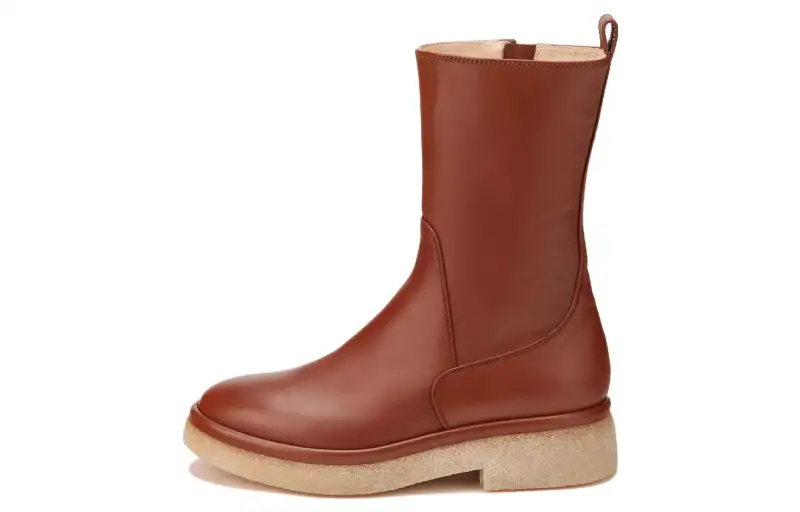 AGL Leather Ankle Boots Women's Red Brown